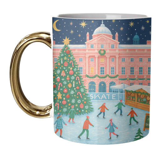 Somerset House at Christmas - unique mug by Ms Doodle