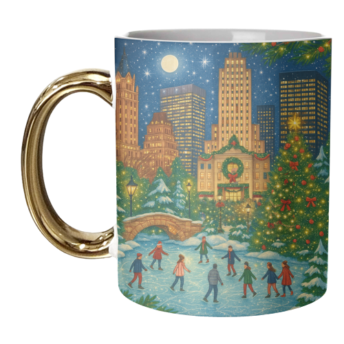 New York Christmas - unique mug by Ms Doodle