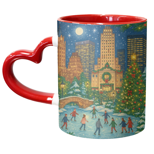 New York Christmas - unique mug by Ms Doodle