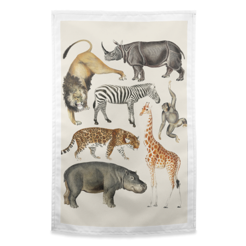 Safari Animals Collection - funny tea towel by Gal Design