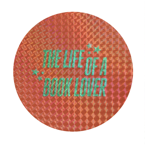 Showgirl orange the life of a book lover typography reader - Circle Sticker by The Girl Next Draw