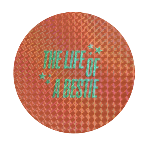 Showgirl orange the life of a bestie typography best friend - Circle Sticker by The Girl Next Draw