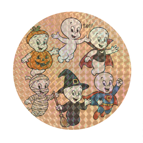 Halloween Casper - Circle Sticker by Ms Doodle