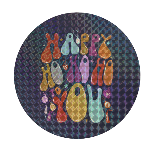Happy Ho Ho Ho to You Christmas Typography - Circle Sticker by Ania Wieclaw