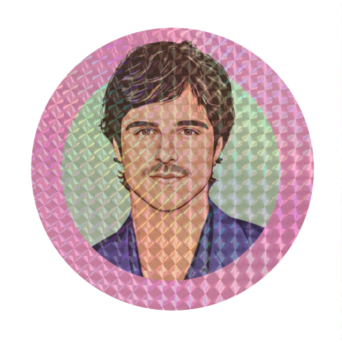 Jacob - Circle Sticker by DOLLY WOLFE