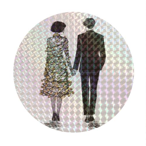 Love at Christmas - Circle Sticker by DejaReve