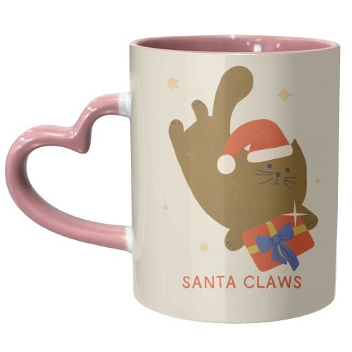 Santa Claws Cute Christmas Cat - unique mug by Ania Wieclaw