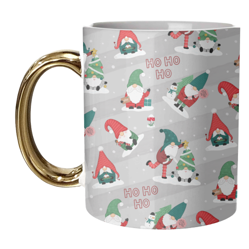 Gnome pattern - unique mug by Loren Grosvenor