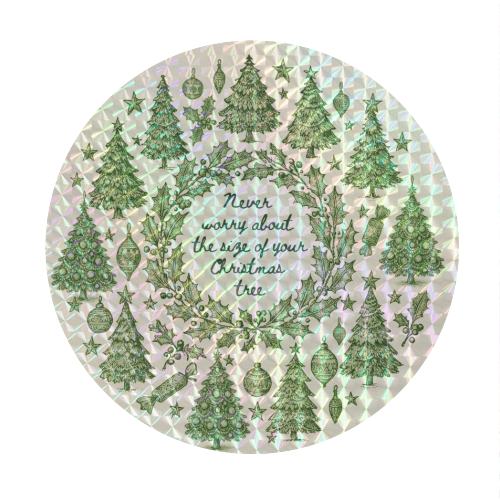 Size of your Christmas Tree - Circle Sticker by Lilly Rose