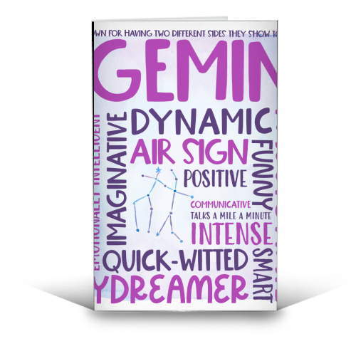 Gemini - funny greeting card by All About Words Designs