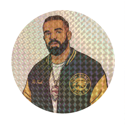 Drake - Circle Sticker by Ms Doodle