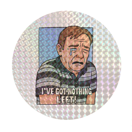 Crying Ian - Circle Sticker by Ms Doodle