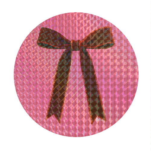 A Christmas Red Bow - Circle Sticker by Beverley Rae