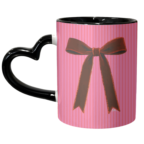 A Christmas Red Bow - unique mug by Beverley Rae