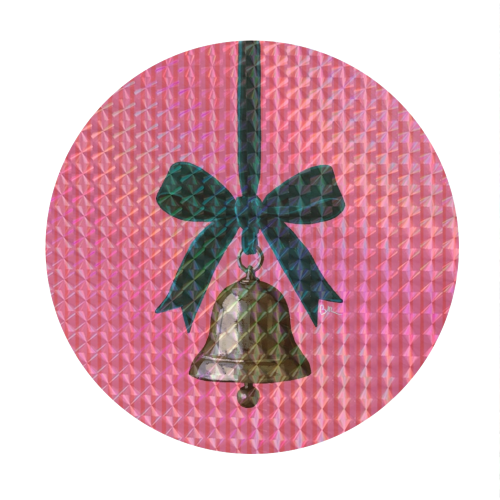 A Christmas Silver Bell - Circle Sticker by Beverley Rae