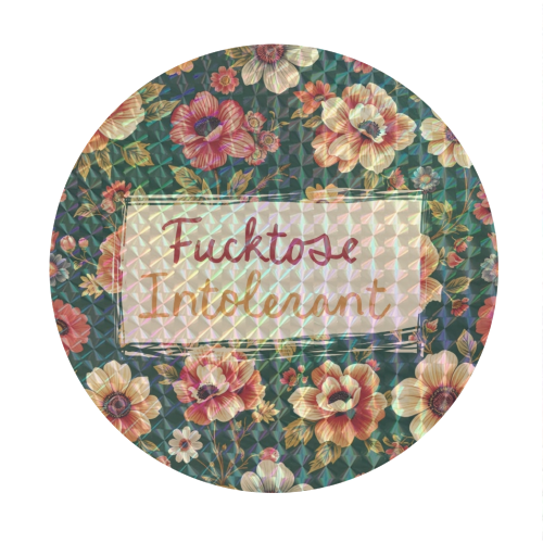 Fucktose Intolerant vintage style gift - Circle Sticker by Giddy Kipper
