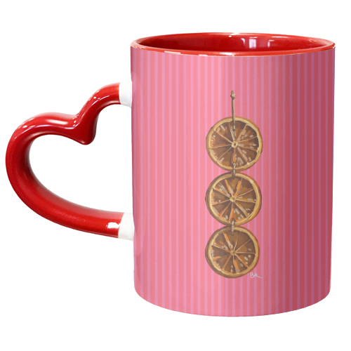 Christmas Dried Oranges - unique mug by Beverley Rae