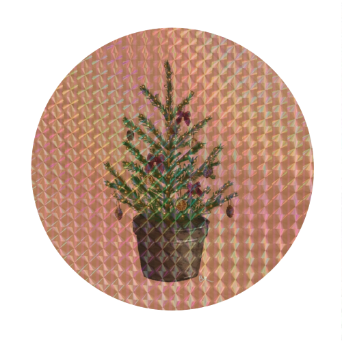 A Christmas Tree - Circle Sticker by Beverley Rae