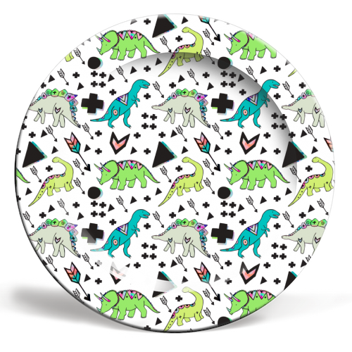 Dinosaurs Rock - ceramic dinner plate by Cassie Swindlehurst
