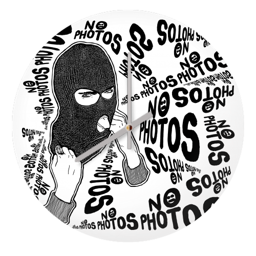 No Photos II - quirky wall clock by Si Gross