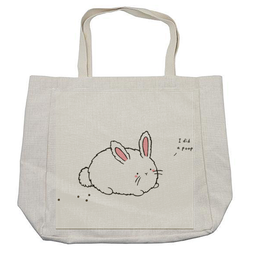 Bunny 'I did a poop' - cool beach bag by Ellie Bednall