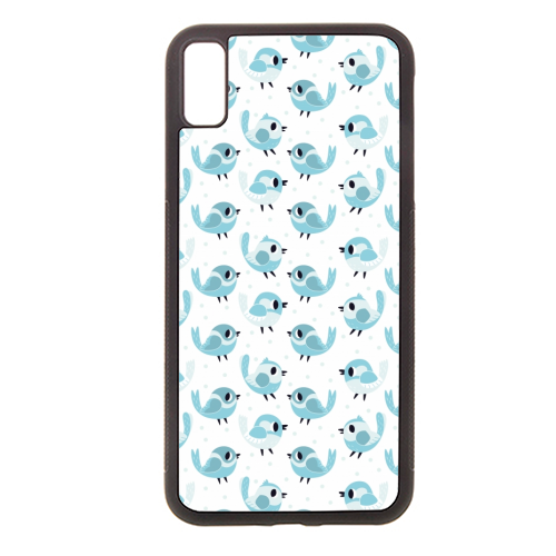 Happy Blue Birds Pattern - stylish phone case by Claire Stamper