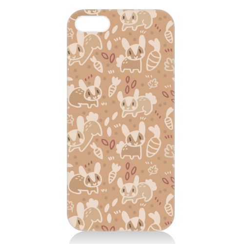 Cute Brown Bunnies Pattern - unique phone case by Claire Stamper