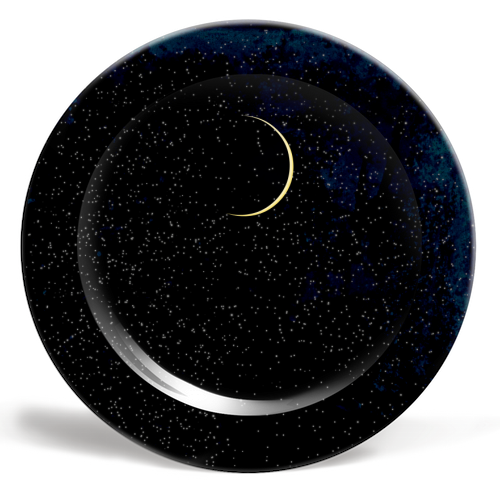 Crescent Moon - ceramic dinner plate by James Jefferson Peart
