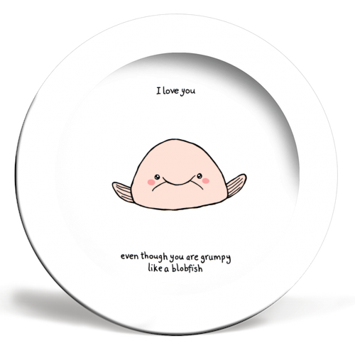 Blobfish - ceramic dinner plate by Ellie Bednall