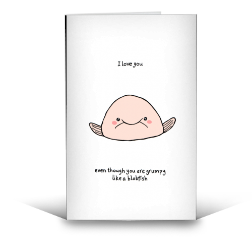 Blobfish - funny greeting card by Ellie Bednall