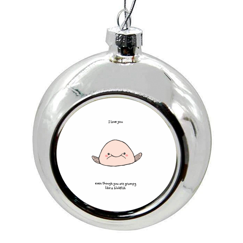 Blobfish - colourful christmas bauble by Ellie Bednall