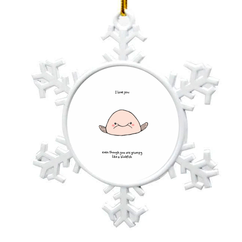 Blobfish - snowflake decoration by Ellie Bednall