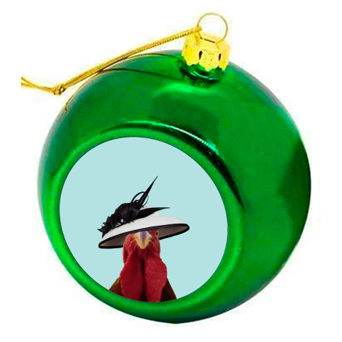 Breakfast with Mrs. Hen - colourful christmas bauble by Francesca Miele