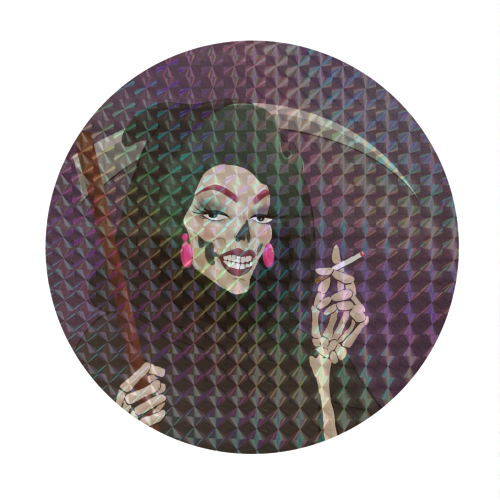 Death in Drag - Circle Sticker by The Queer Store