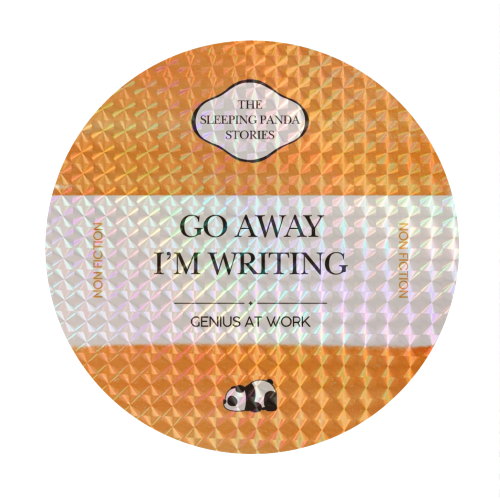 GO AWAY I'M WRITING - Circle Sticker by Ms Doodle