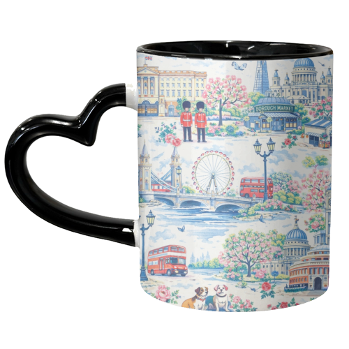 Colourful London Toile - unique mug by Ms Doodle