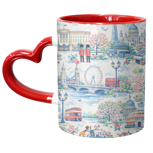 Colourful London Toile - unique mug by Ms Doodle