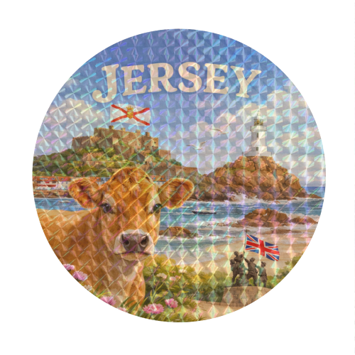 Jersey Cow - Circle Sticker by Ms Doodle