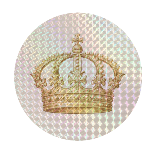 Gold Crown - Circle Sticker by Ms Doodle