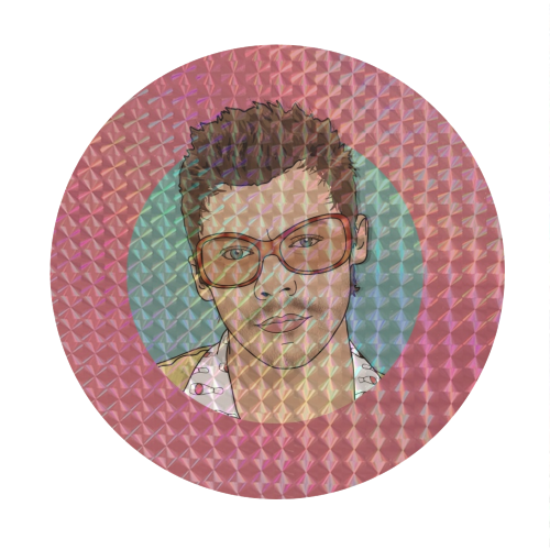 KATTDO Harry sunglasses illustration - Circle Sticker by The Girl Next Draw