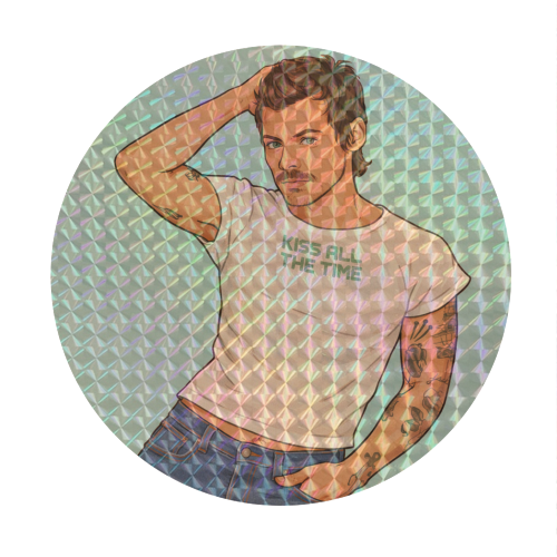 Kiss Me Harry - Circle Sticker by DOLLY WOLFE