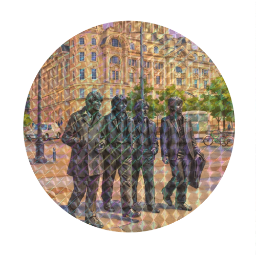 Liverpool Statue - Circle Sticker by AP