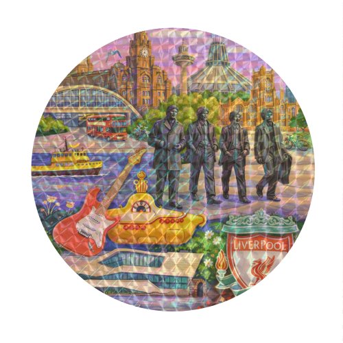 Liverpool Collage - Circle Sticker by AP