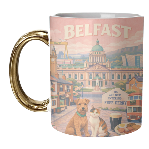 Belfast Pastel Poster - unique mug by AP