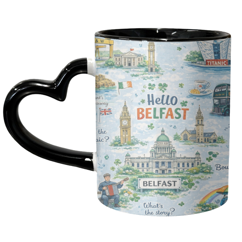Hello Belfast - unique mug by Ms Doodle