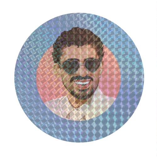 Heart glasses bunny - Circle Sticker by The Girl Next Draw