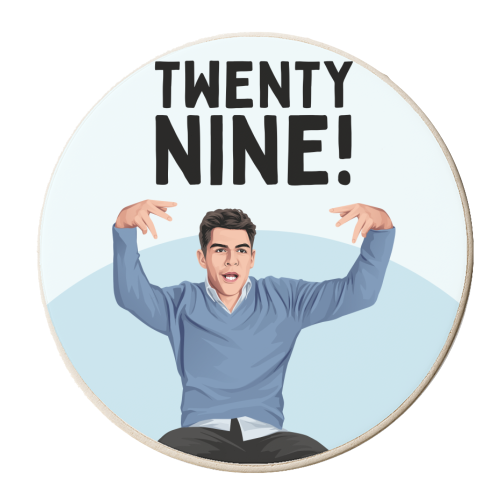 Twenty Nine! Funny Schmidt 29th Birthday TV Sitcom Inspired - personalised beer coaster by Sundiva Designs