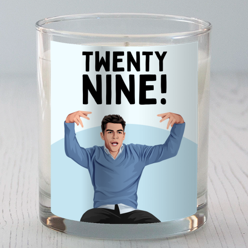 Twenty Nine! Funny Schmidt 29th Birthday TV Sitcom Inspired - scented candle by Sundiva Designs