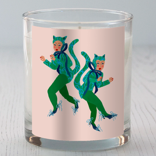 Cat Women Green Bows Catsuit - scented candle by Steph Pryor