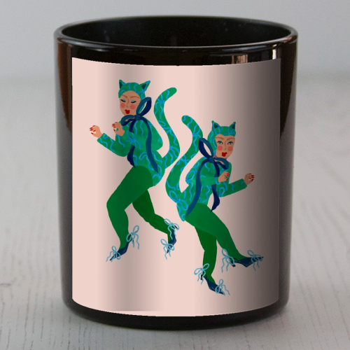 Cat Women Green Bows Catsuit - scented candle by Steph Pryor
